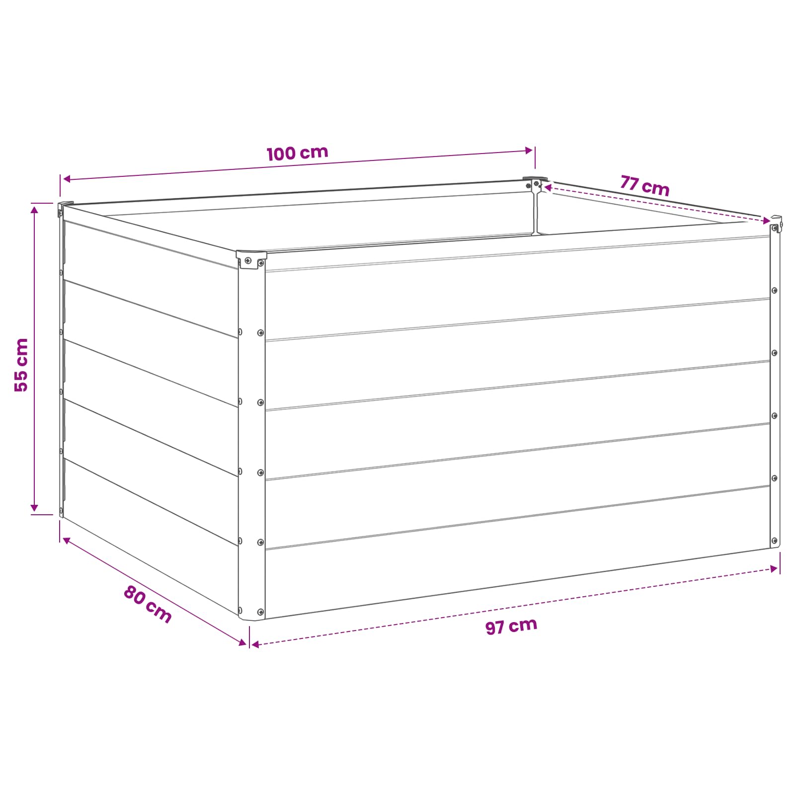 vidaXL Podniesione Łóżko Ogrodowe zielony 100 x 80 x 55 cm