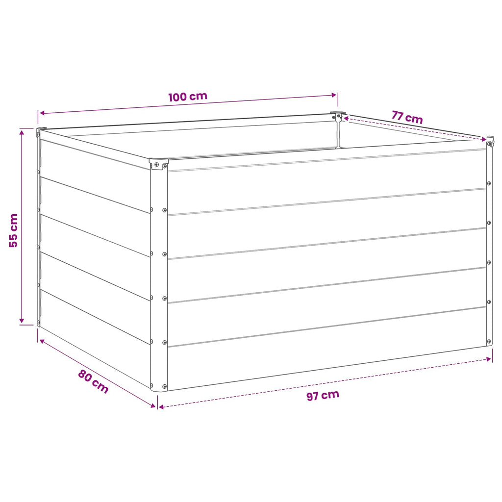 vidaXL Podniesione Łóżko Ogrodowe antracytowy 100 x 80 x 55 cm