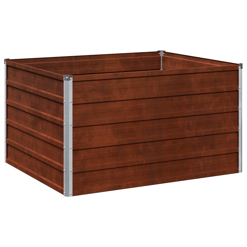 vidaXL Podniesione Łóżko Ogrodowe Rdzawy 100 x 80 x 55 cm tektura