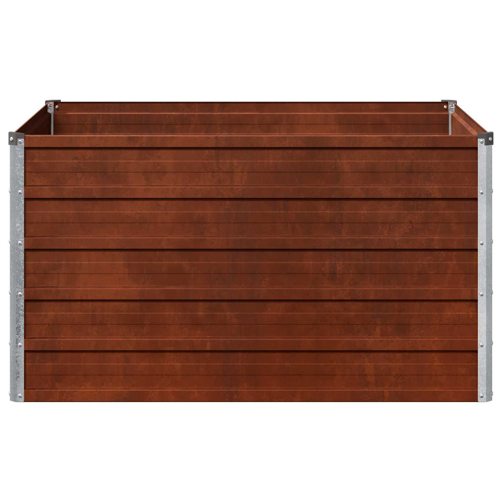 vidaXL Podniesione Łóżko Ogrodowe Rdzawy 100 x 80 x 55 cm tektura