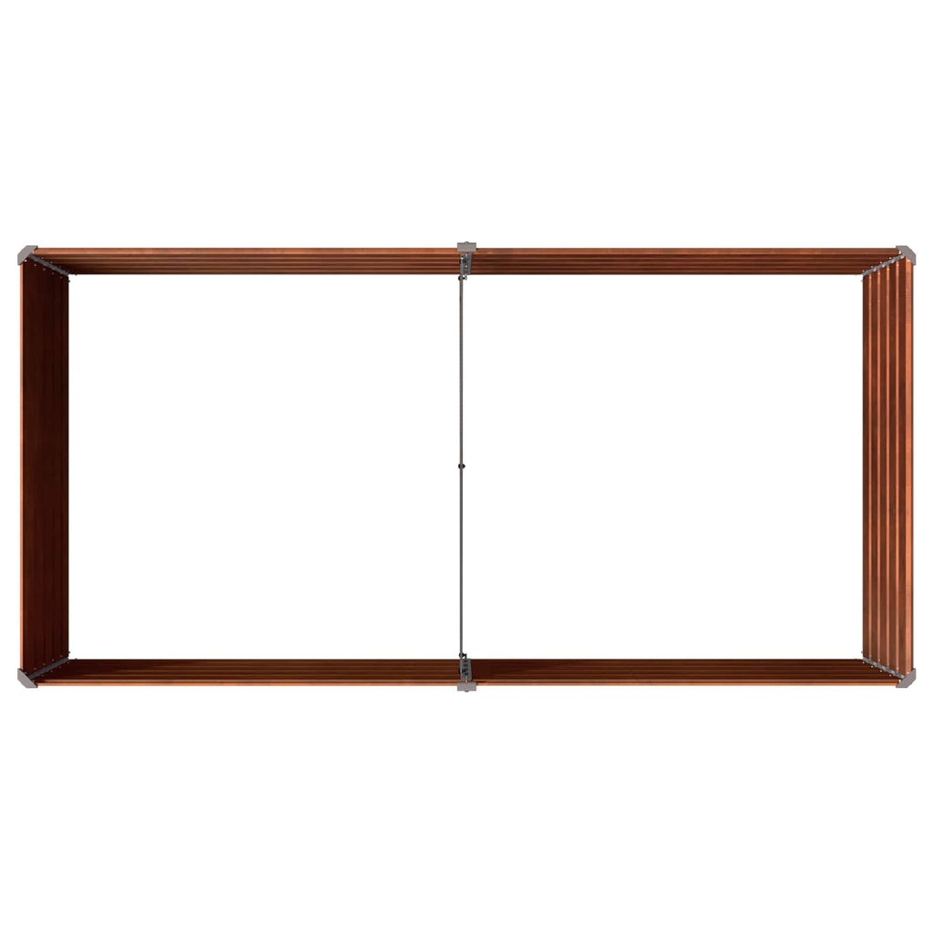 vidaXL Podniesione Łóżko Ogrodowe Rdzawy 160 x 80 x 55 cm tektura