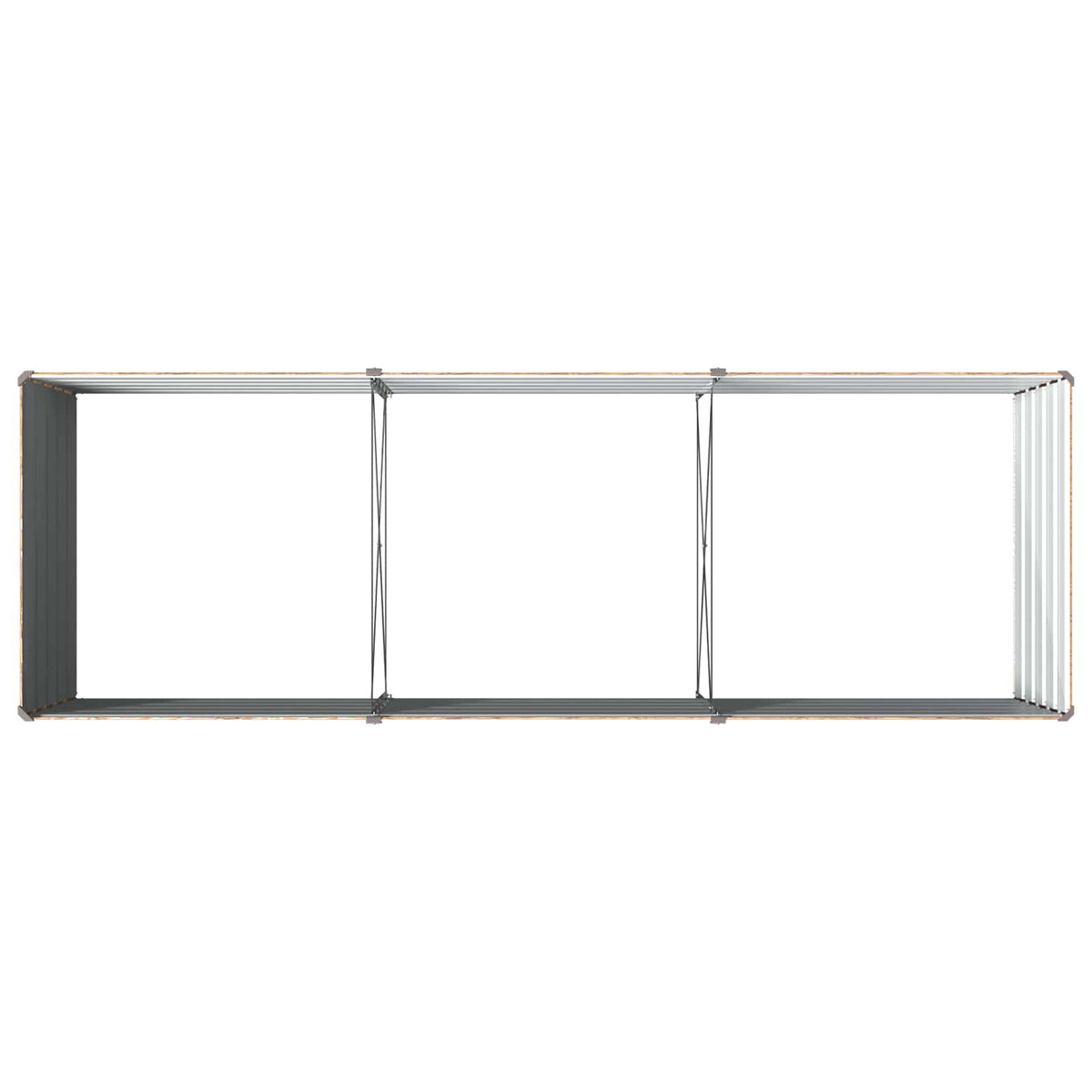 vidaXL Podniesione Łóżko Ogrodowe Brązowy Drewno 240 x 80 x 55 cm