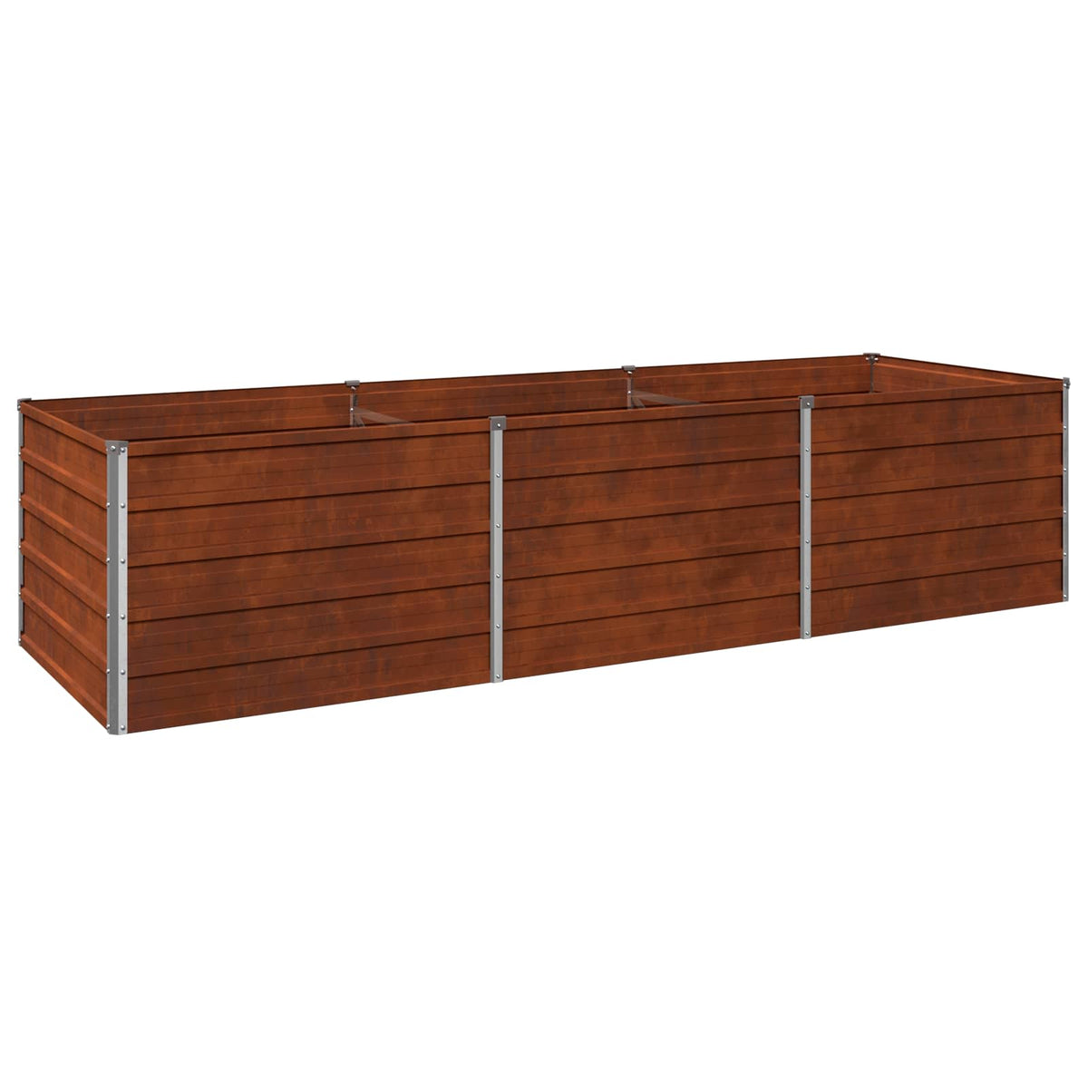 vidaXL Podniesione Łóżko Ogrodowe Rdzawy 240 x 80 x 55 cm tektura