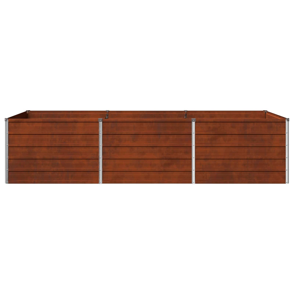 vidaXL Podniesione Łóżko Ogrodowe Rdzawy 240 x 80 x 55 cm tektura