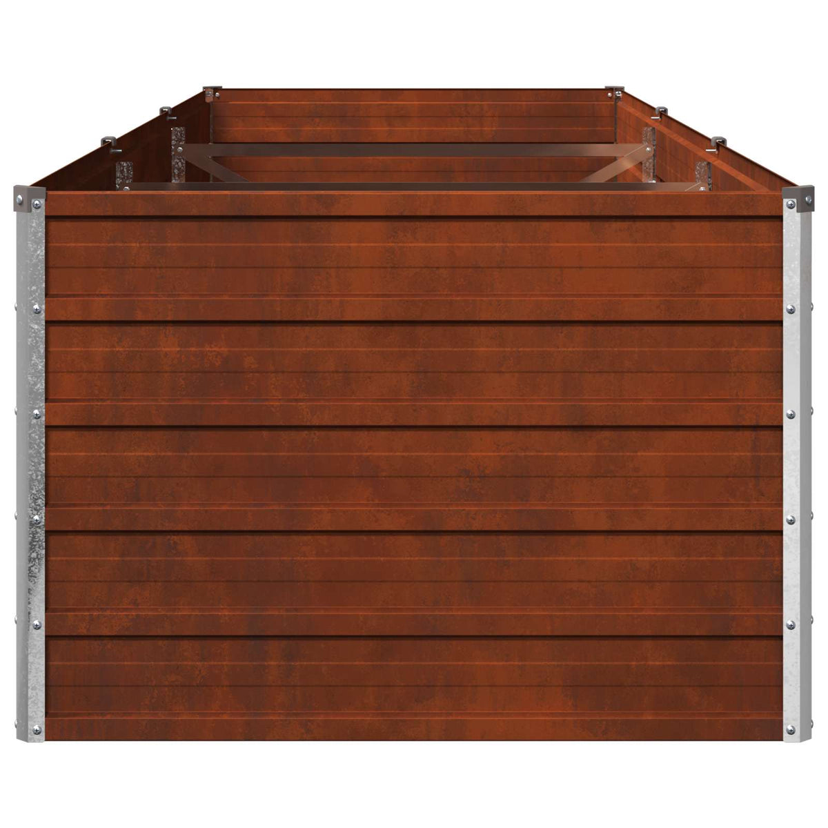 vidaXL Podniesione Łóżko Ogrodowe Rdzawy 240 x 80 x 55 cm tektura