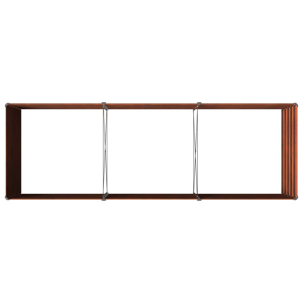 vidaXL Podniesione Łóżko Ogrodowe Rdzawy 240 x 80 x 55 cm tektura