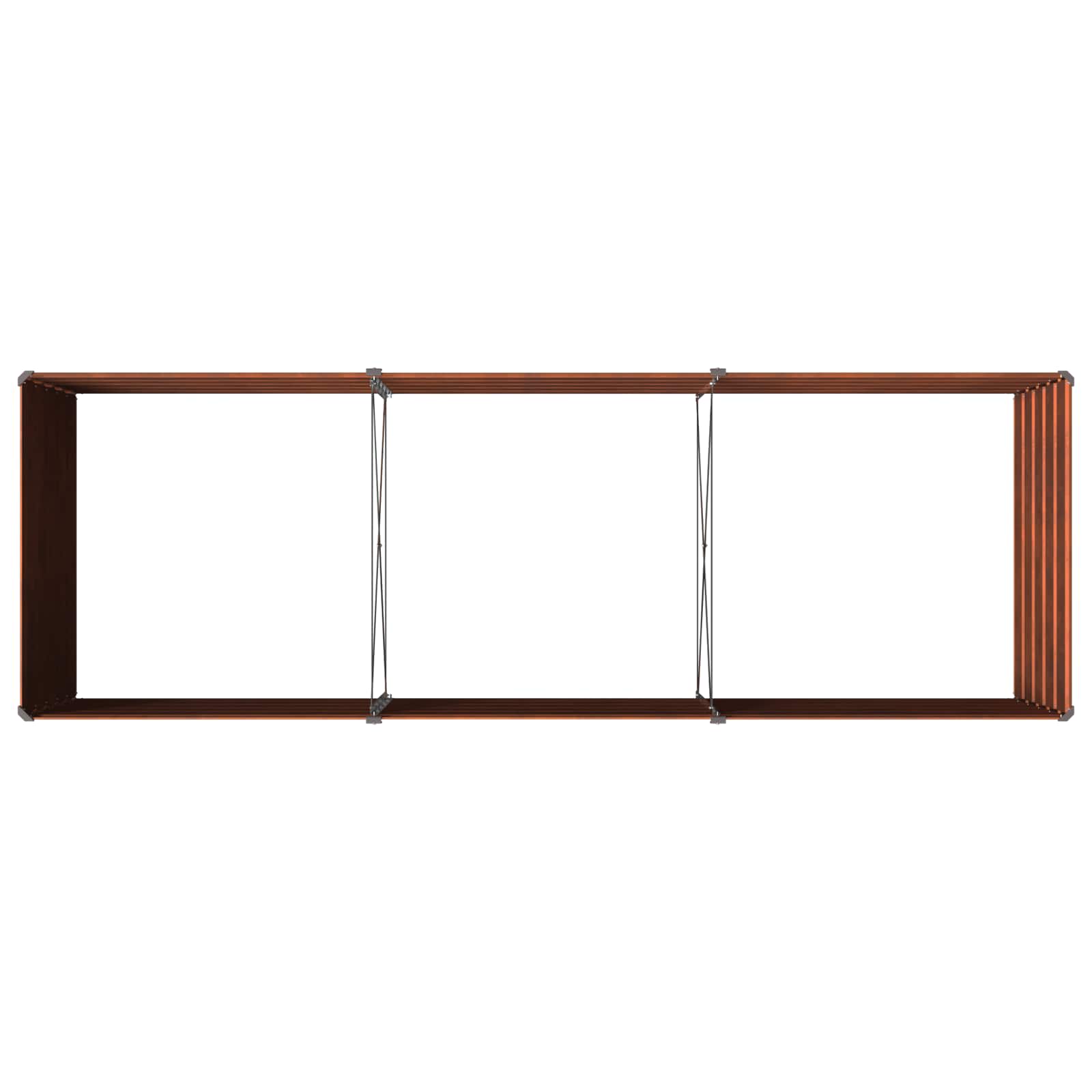 vidaXL Podniesione Łóżko Ogrodowe Rdzawy 240 x 80 x 55 cm tektura