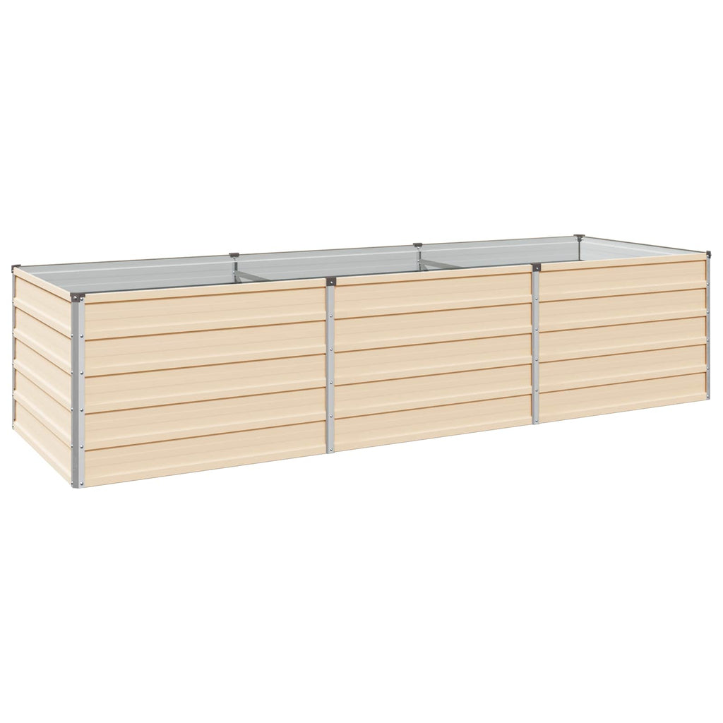 vidaXL Podniesione Łóżko Ogrodowe Kość słoniowa 240 x 80 x 55 cm