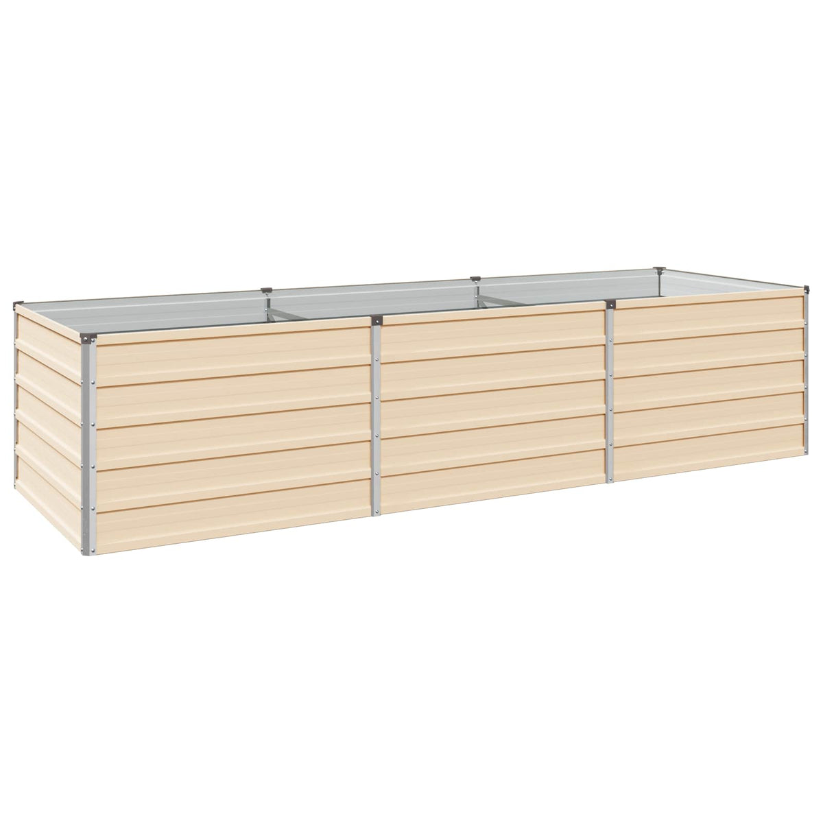 vidaXL Podniesione Łóżko Ogrodowe Kość słoniowa 240 x 80 x 55 cm