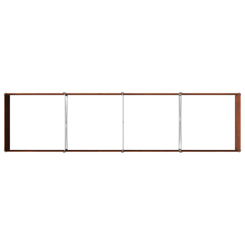 vidaXL Podniesione Łóżko Ogrodowe Rdzawy 320 x 80 x 55 cm tektura