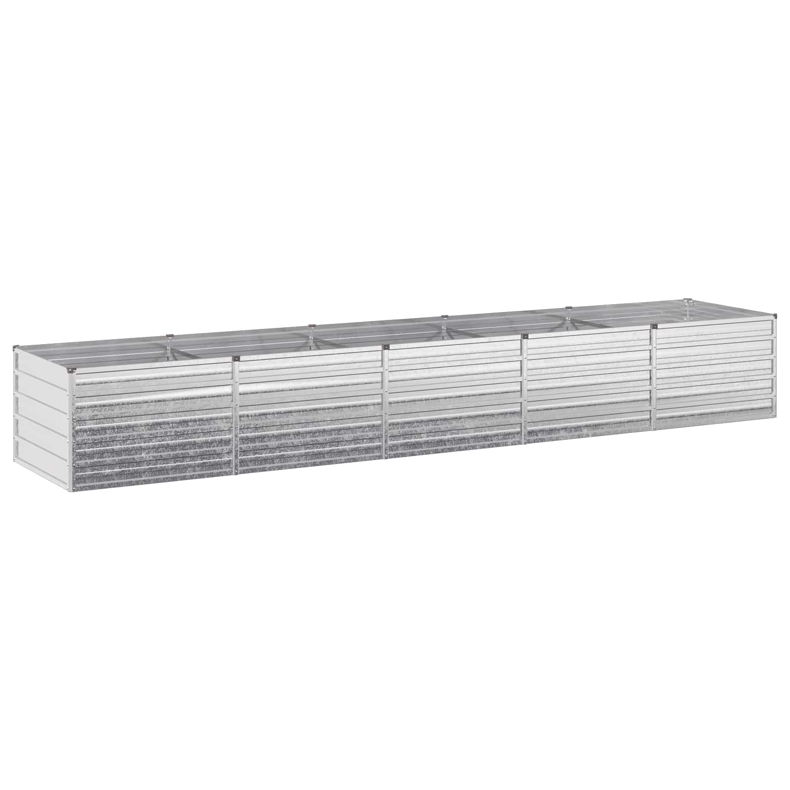 vidaXL Podniesione Łóżko Ogrodowe srebrny 400 x 80 x 55 cm Ocynkowany