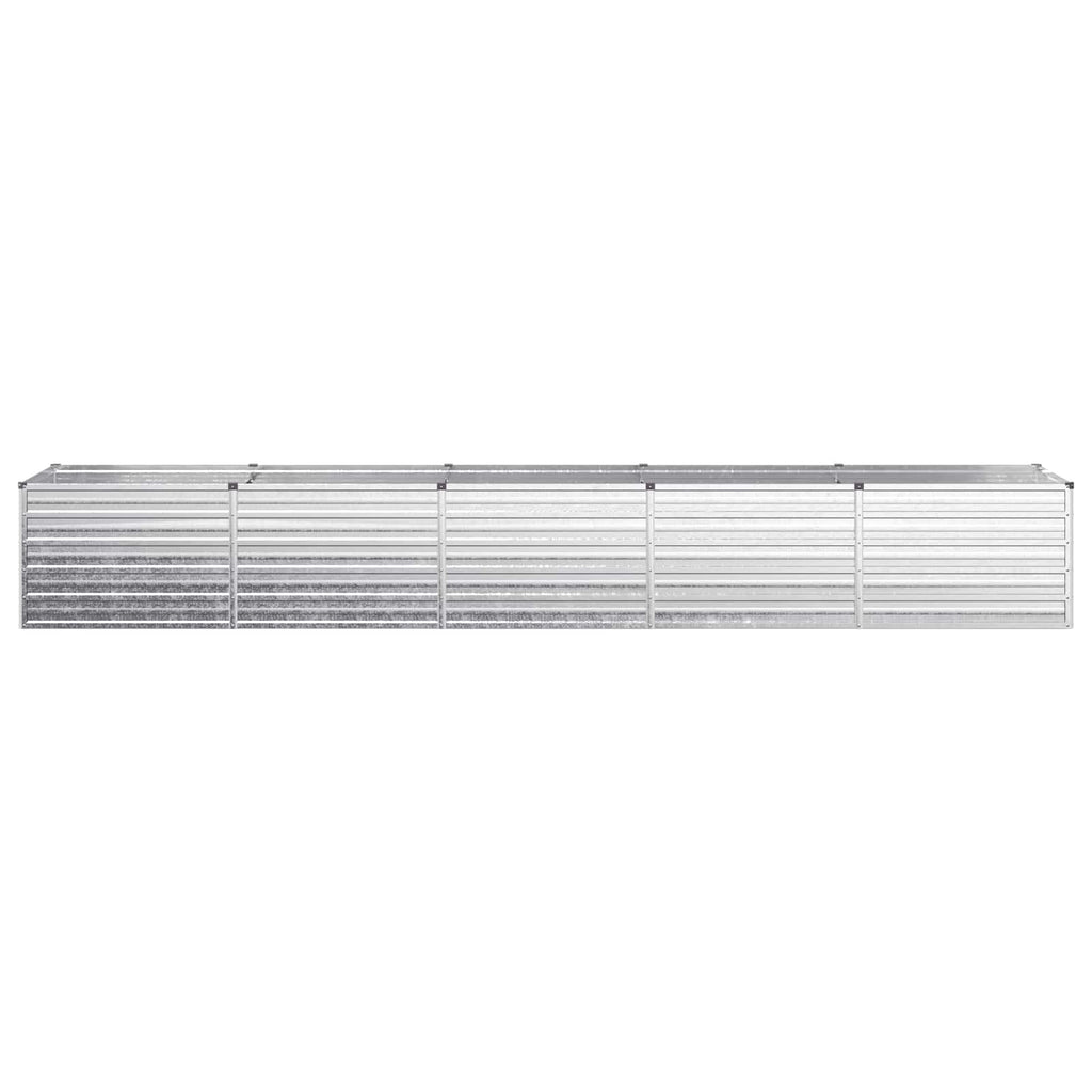 vidaXL Podniesione Łóżko Ogrodowe srebrny 400 x 80 x 55 cm Ocynkowany