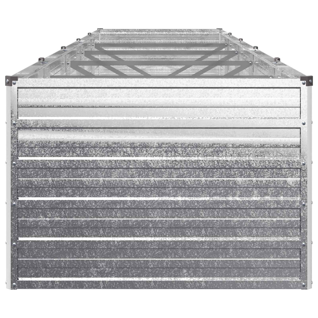 vidaXL Podniesione Łóżko Ogrodowe srebrny 400 x 80 x 55 cm Ocynkowany