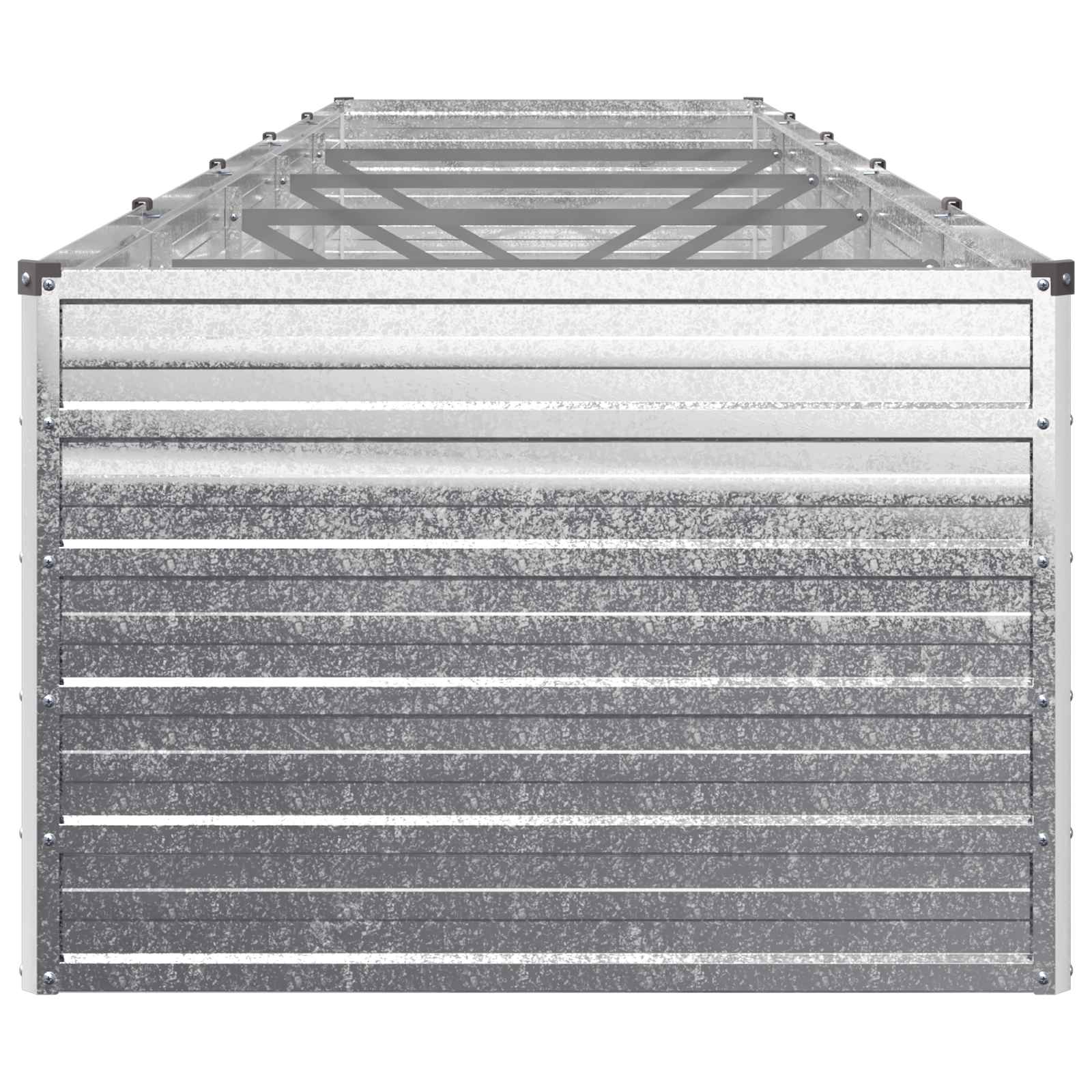 vidaXL Podniesione Łóżko Ogrodowe srebrny 400 x 80 x 55 cm Ocynkowany