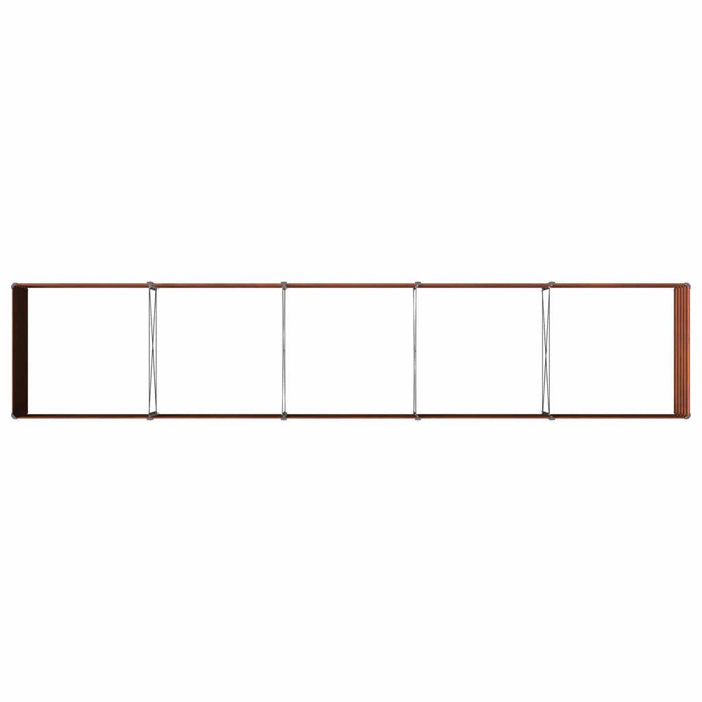 vidaXL Podniesione Łóżko Ogrodowe Rdzawy 400 x 80 x 55 cm tektura
