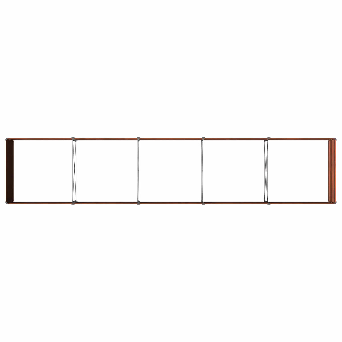 vidaXL Podniesione Łóżko Ogrodowe Rdzawy 400 x 80 x 55 cm tektura