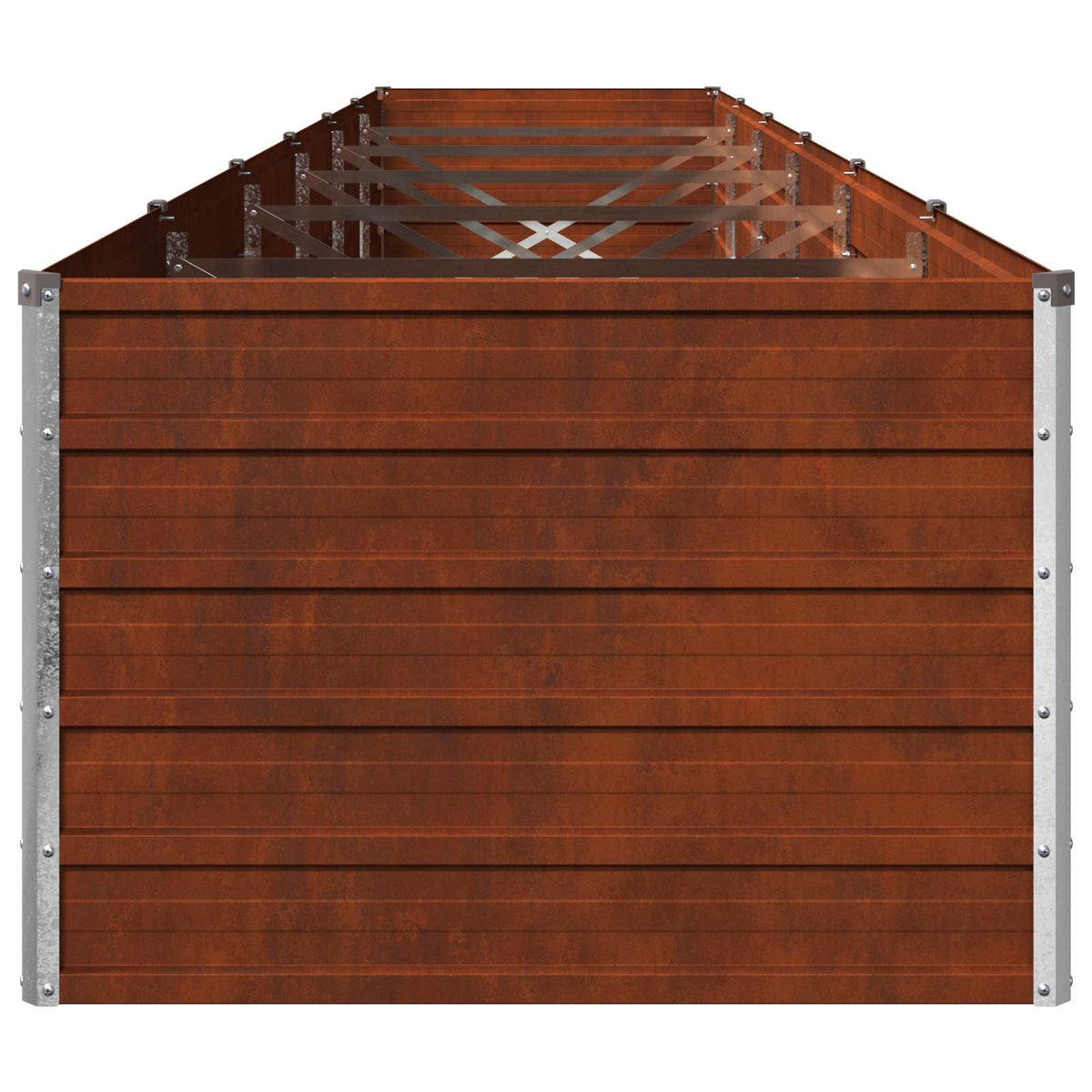 vidaXL Podniesione Łóżko Ogrodowe Rdzawy 480 x 80 x 55 cm tektura