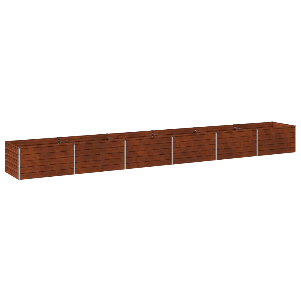 vidaXL Podniesione Łóżko Ogrodowe Rdzawy 600 x 80 x 55 cm tektura