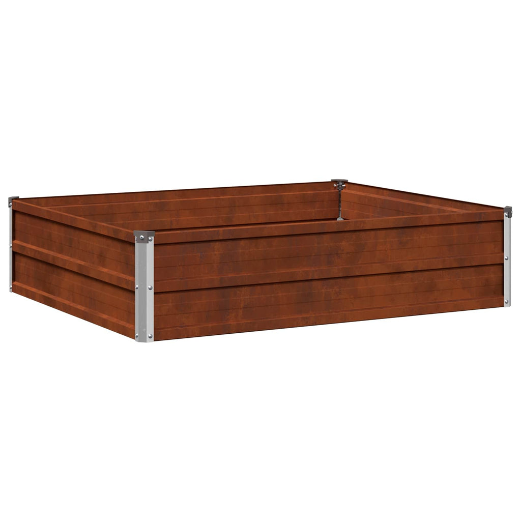 vidaXL Podniesione Łóżko Ogrodowe Rdzawy 100 x 80 x 24 cm tektura