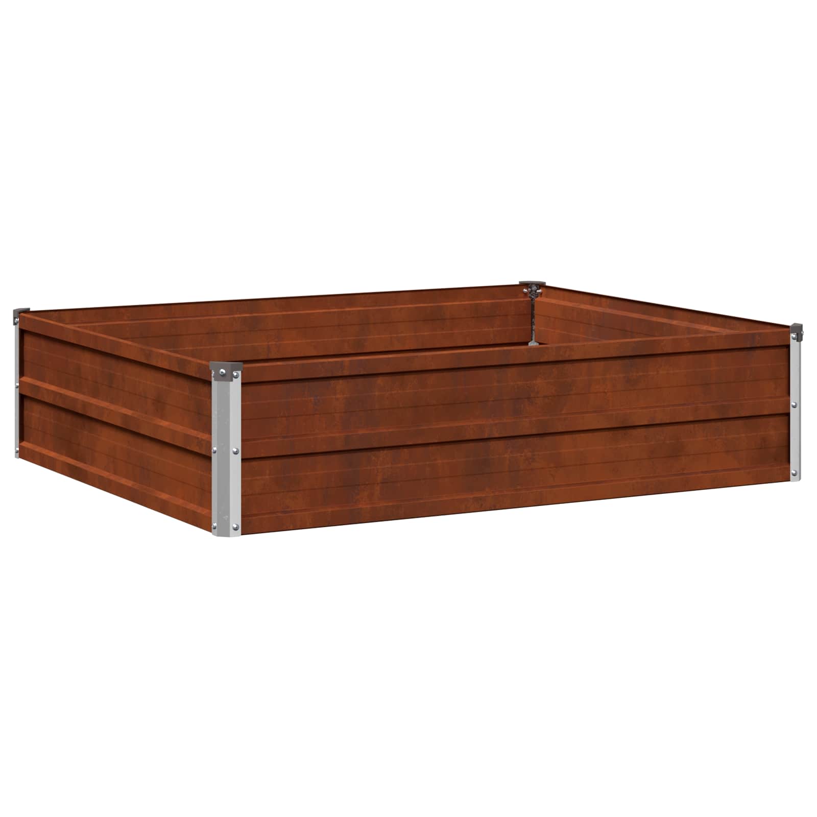 vidaXL Podniesione Łóżko Ogrodowe Rdzawy 100 x 80 x 24 cm tektura
