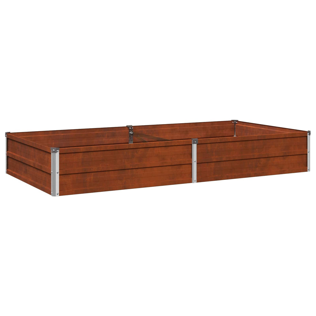 vidaXL Podniesione Łóżko Ogrodowe Rdzawy 160 x 80 x 24 cm tektura