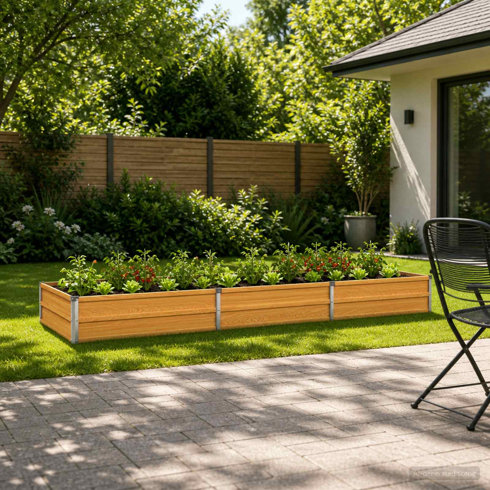 vidaXL Podniesione Łóżko Ogrodowe naturalny 240 x 80 x 24 cm