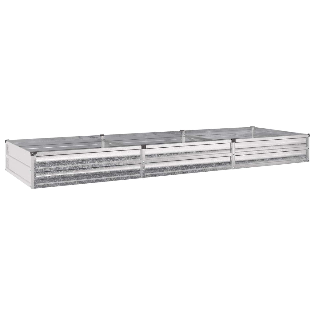 vidaXL Podniesione Łóżko Ogrodowe srebrny 240 x 80 x 24 cm Ocynkowany