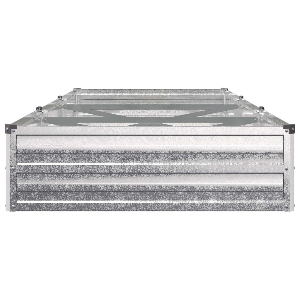 vidaXL Podniesione Łóżko Ogrodowe srebrny 240 x 80 x 24 cm Ocynkowany
