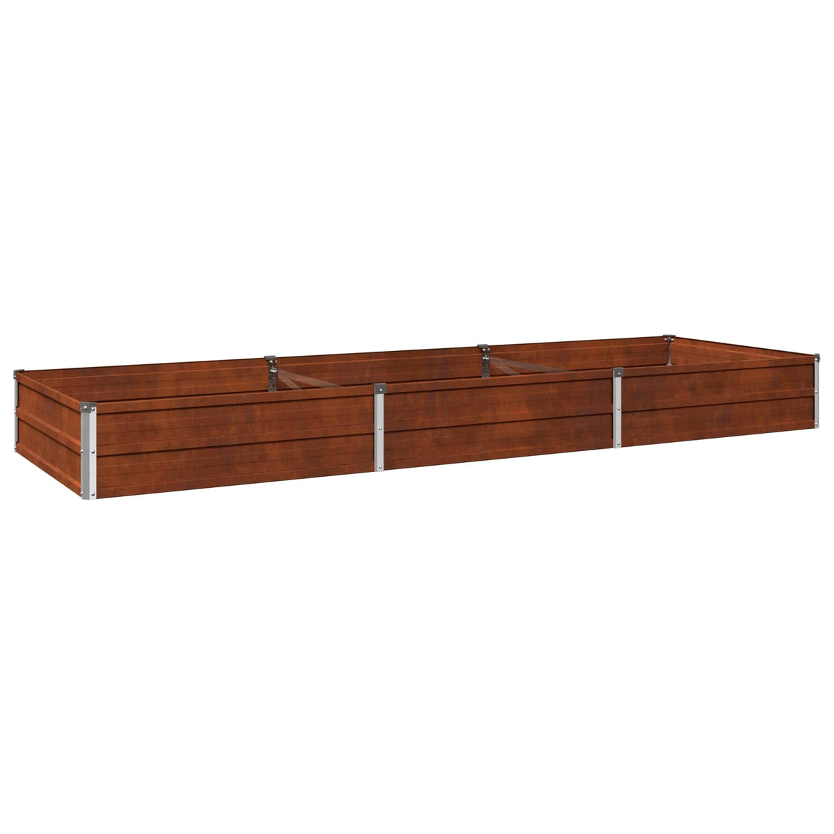 vidaXL Podniesione Łóżko Ogrodowe Rdzawy 240 x 80 x 24 cm tektura