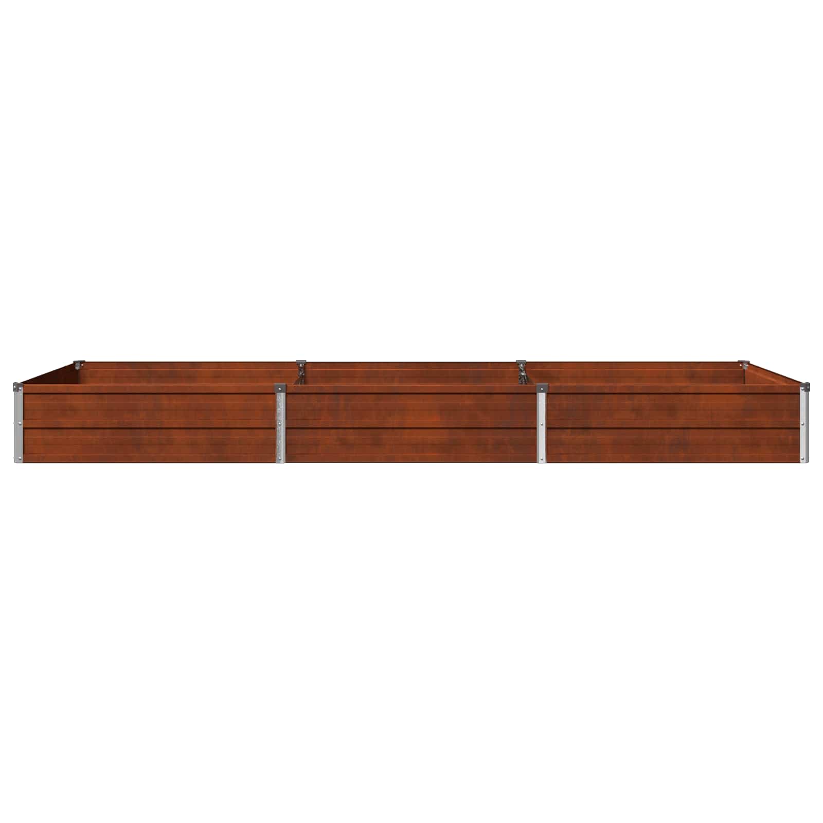 vidaXL Podniesione Łóżko Ogrodowe Rdzawy 240 x 80 x 24 cm tektura