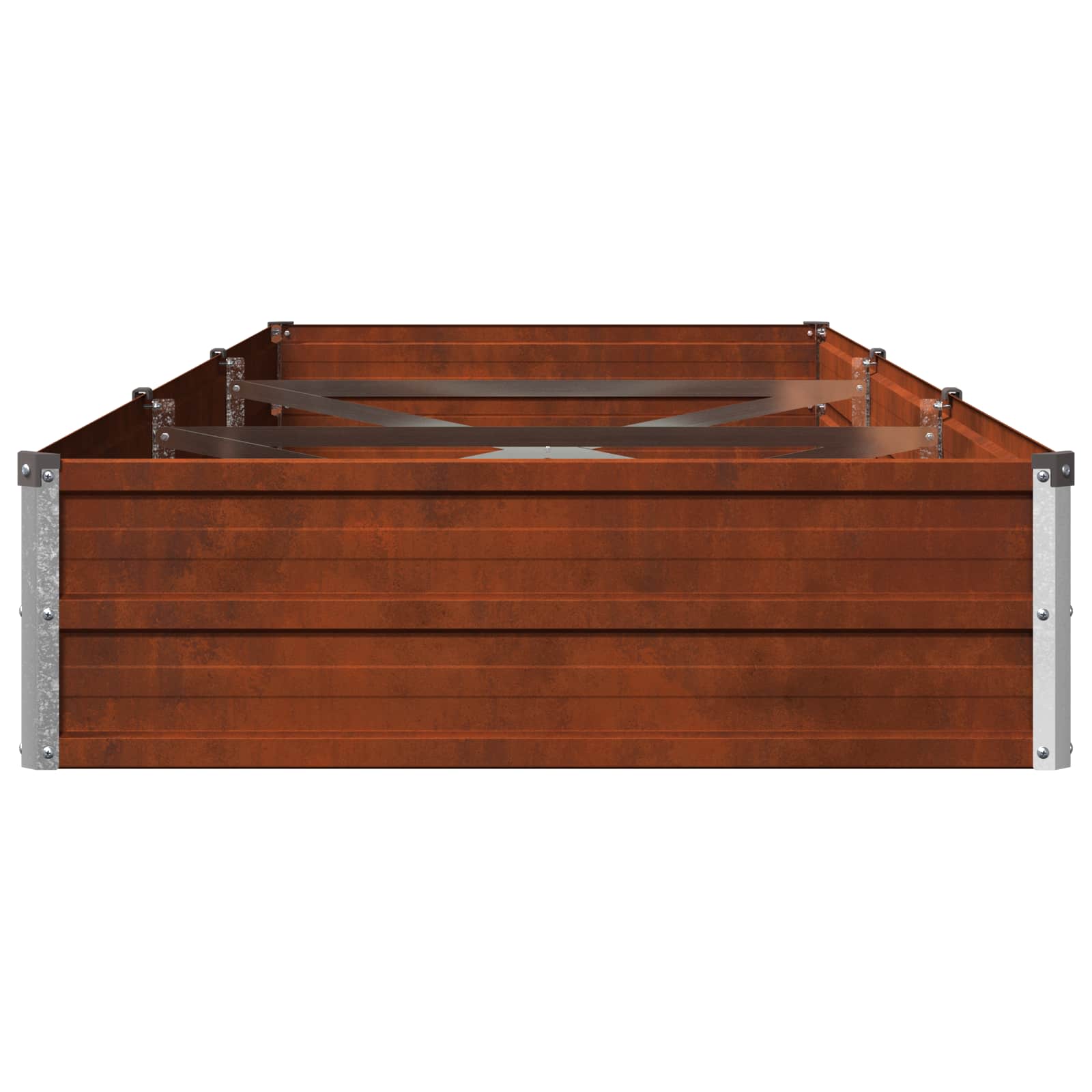 vidaXL Podniesione Łóżko Ogrodowe Rdzawy 240 x 80 x 24 cm tektura