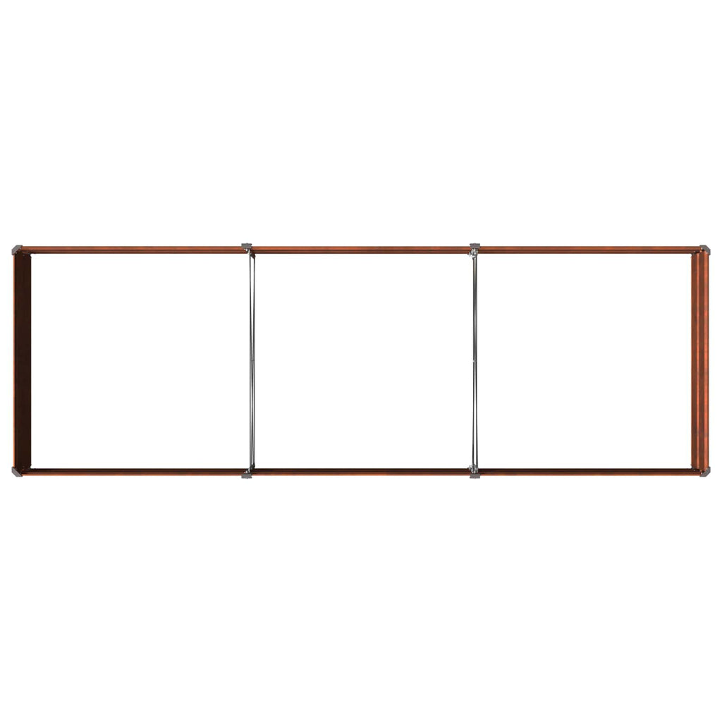 vidaXL Podniesione Łóżko Ogrodowe Rdzawy 240 x 80 x 24 cm tektura