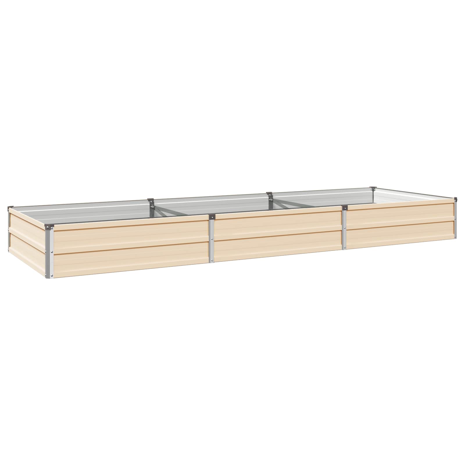 vidaXL Podniesione Łóżko Ogrodowe Kość słoniowa 240 x 80 x 24 cm