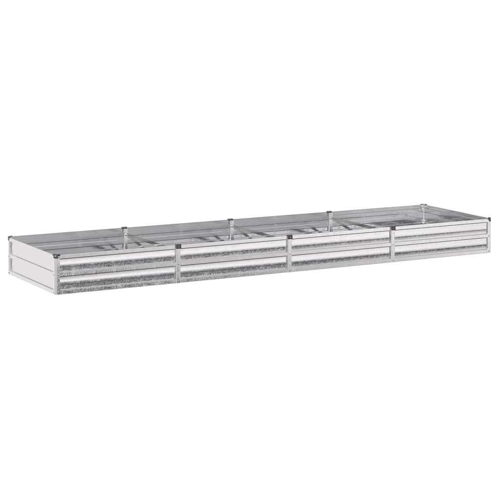 vidaXL Podniesione Łóżko Ogrodowe srebrny 320 x 80 x 24 cm Ocynkowany
