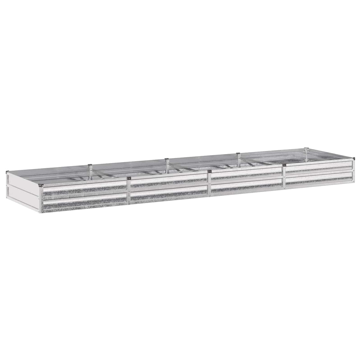 vidaXL Podniesione Łóżko Ogrodowe srebrny 320 x 80 x 24 cm Ocynkowany