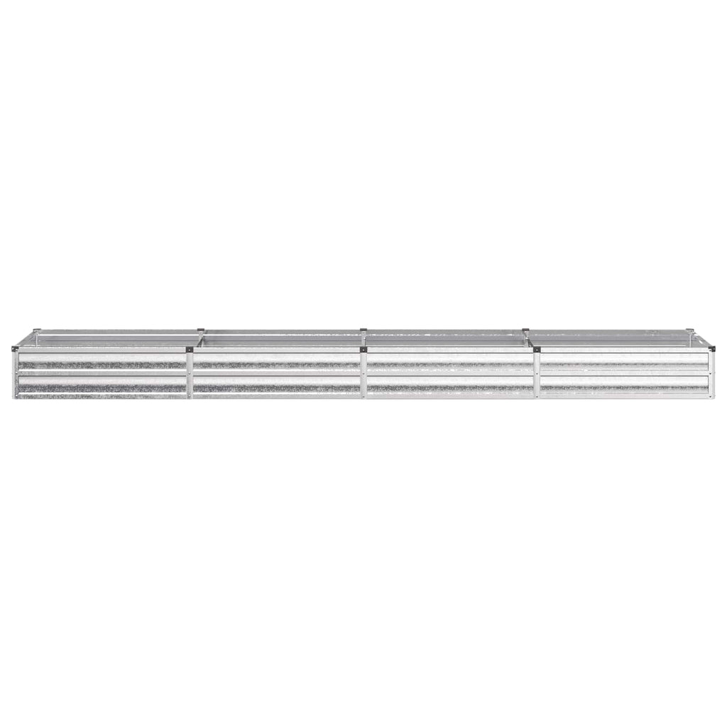 vidaXL Podniesione Łóżko Ogrodowe srebrny 320 x 80 x 24 cm Ocynkowany