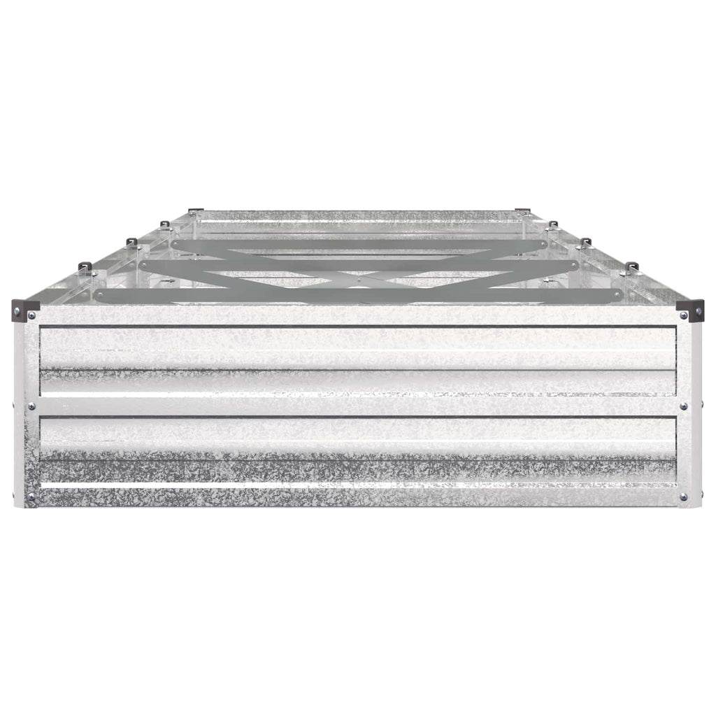 vidaXL Podniesione Łóżko Ogrodowe srebrny 320 x 80 x 24 cm Ocynkowany