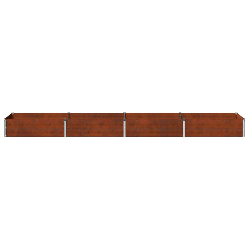 vidaXL Podniesione Łóżko Ogrodowe Rdzawy 320 x 80 x 24 cm tektura