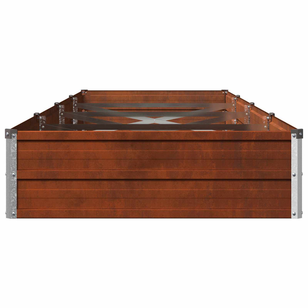 vidaXL Podniesione Łóżko Ogrodowe Rdzawy 320 x 80 x 24 cm tektura