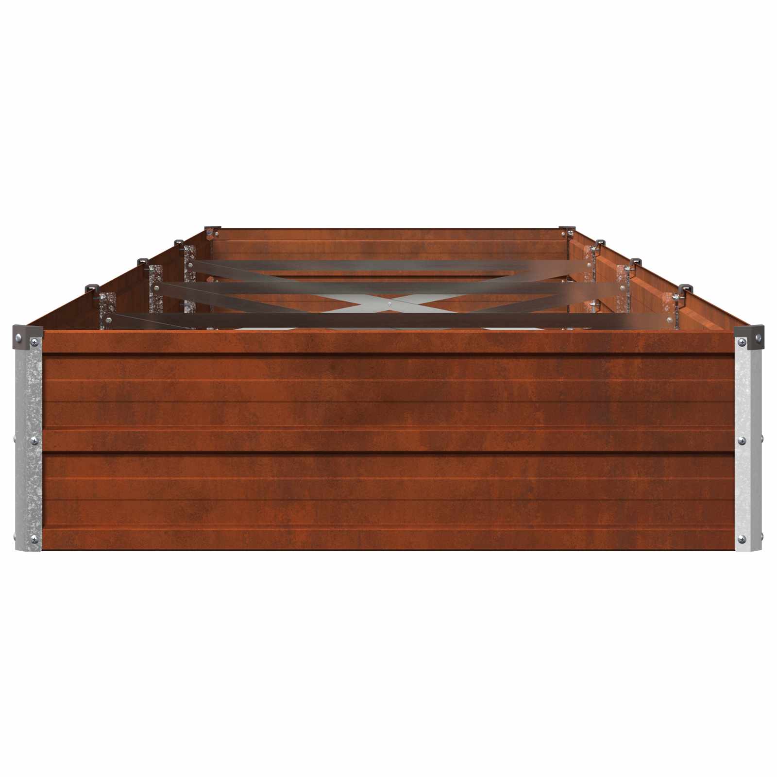vidaXL Podniesione Łóżko Ogrodowe Rdzawy 320 x 80 x 24 cm tektura