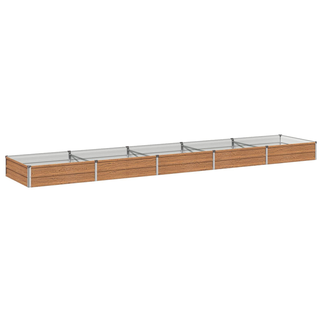 vidaXL Podniesione Łóżko Ogrodowe Brązowy Drewno 400 x 80 x 24 cm