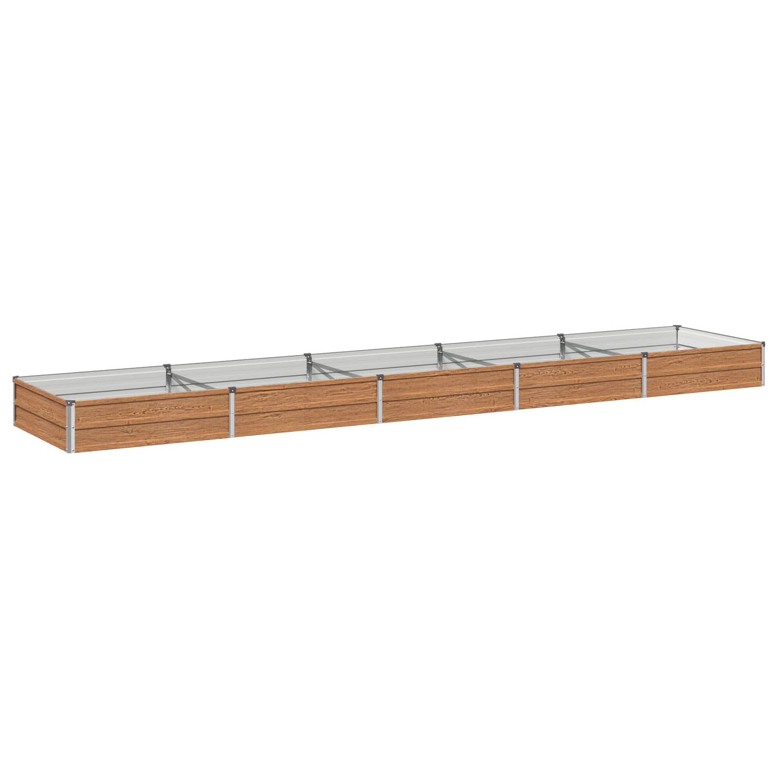 vidaXL Podniesione Łóżko Ogrodowe Brązowy Drewno 400 x 80 x 24 cm