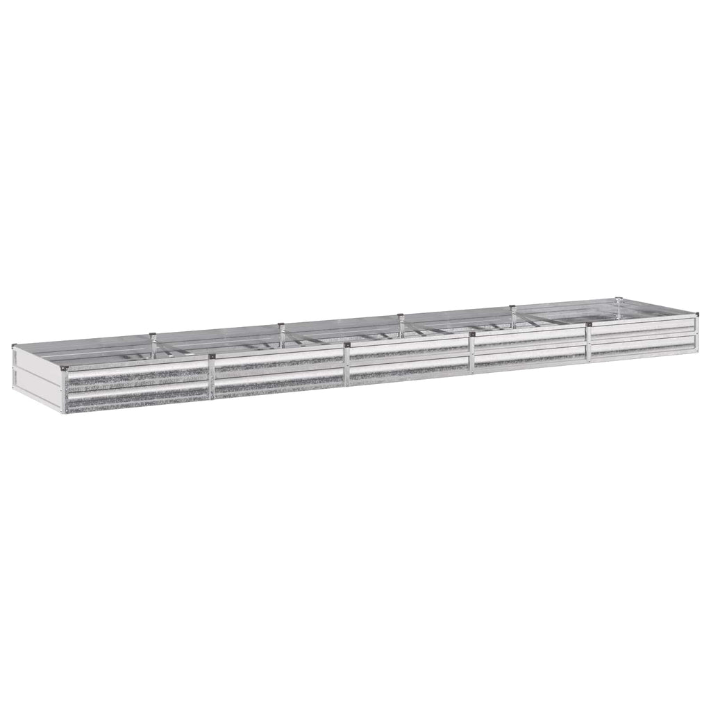 vidaXL Podniesione Łóżko Ogrodowe srebrny 400 x 80 x 24 cm Ocynkowany