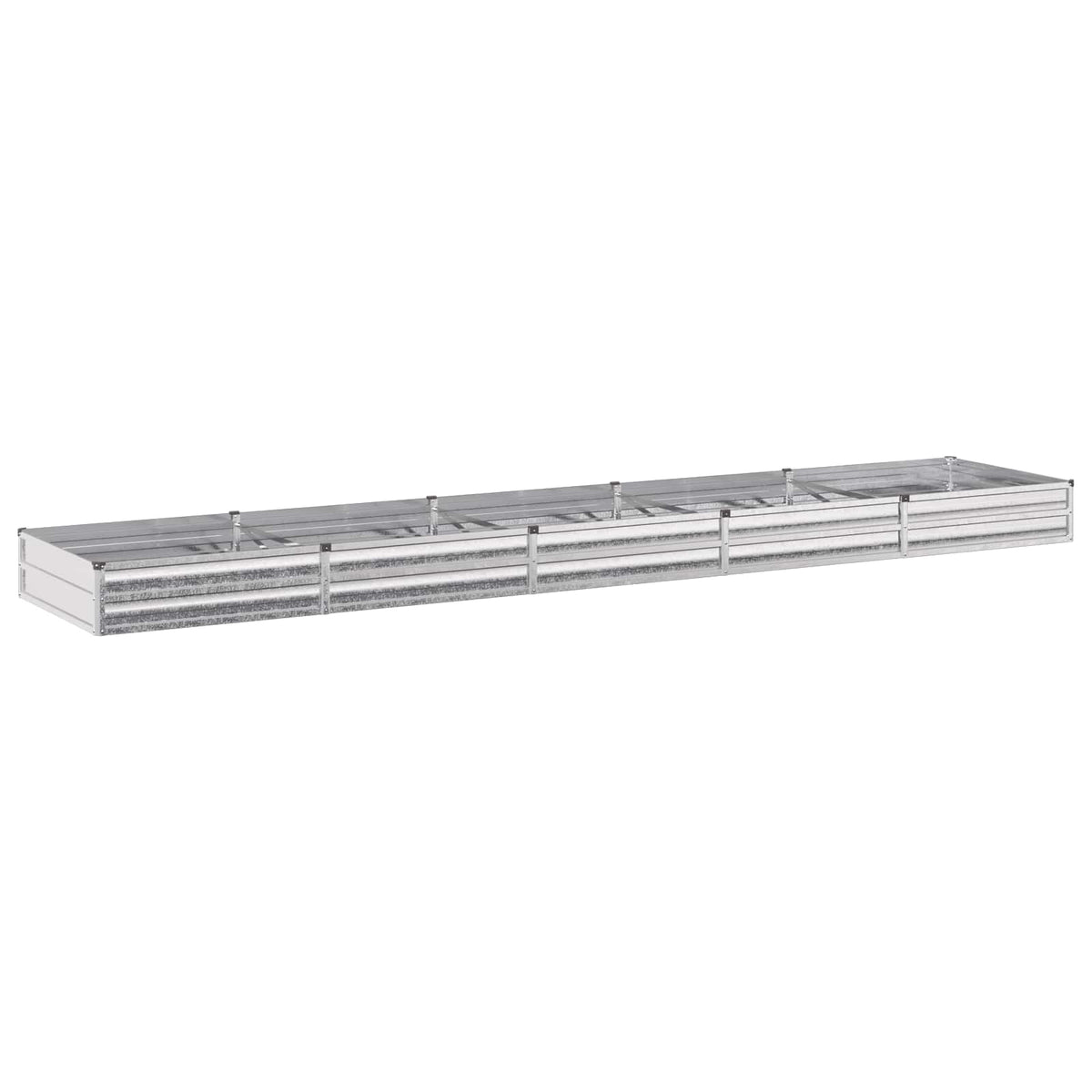 vidaXL Podniesione Łóżko Ogrodowe srebrny 400 x 80 x 24 cm Ocynkowany