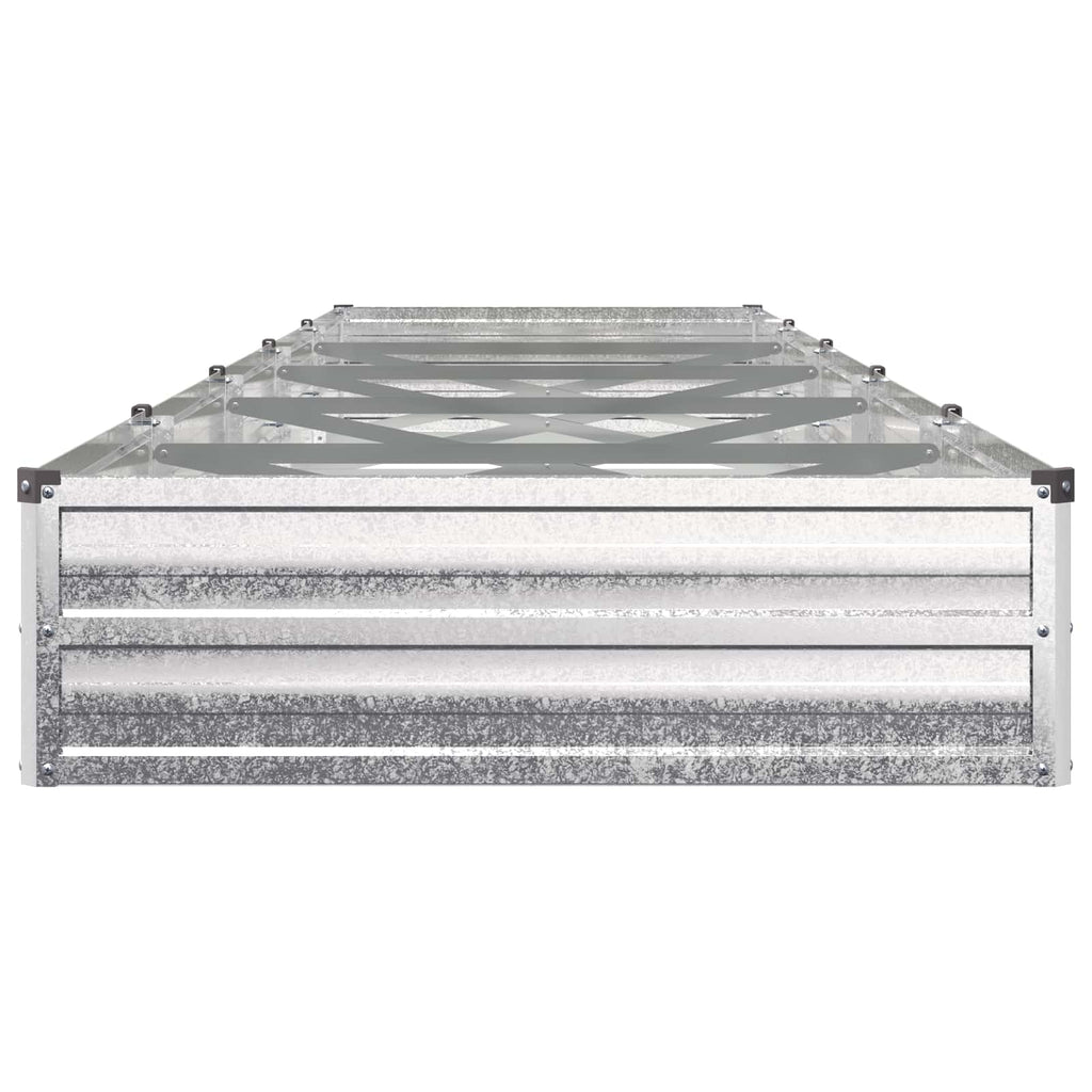 vidaXL Podniesione Łóżko Ogrodowe srebrny 400 x 80 x 24 cm Ocynkowany