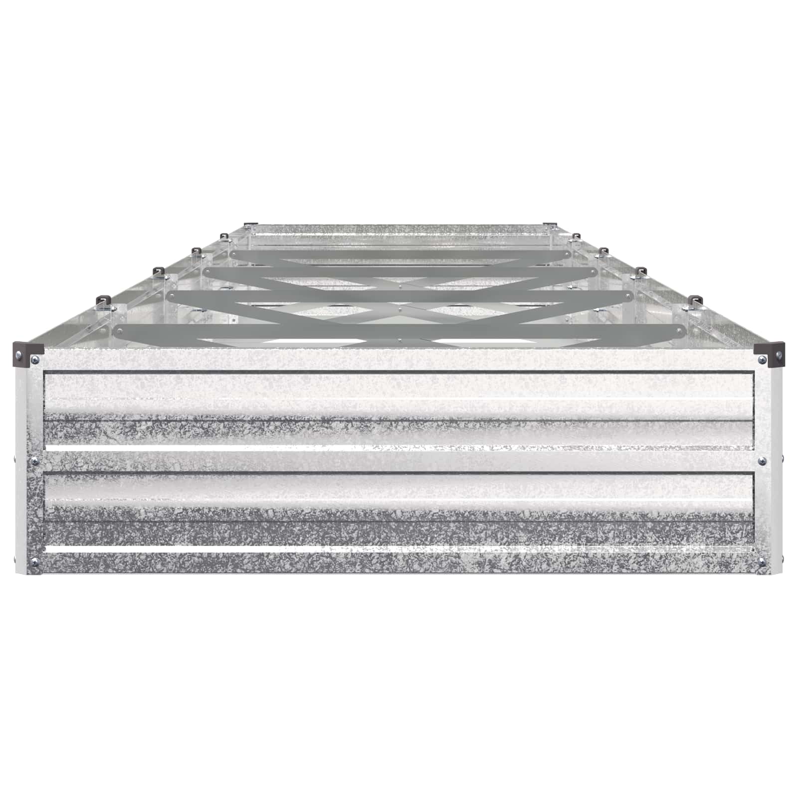 vidaXL Podniesione Łóżko Ogrodowe srebrny 400 x 80 x 24 cm Ocynkowany