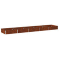 vidaXL Podniesione Łóżko Ogrodowe Rdzawy 400 x 80 x 24 cm tektura