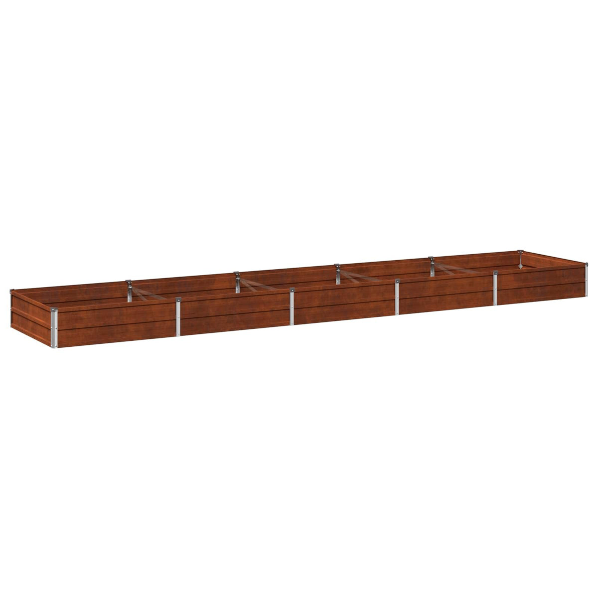 vidaXL Podniesione Łóżko Ogrodowe Rdzawy 400 x 80 x 24 cm tektura