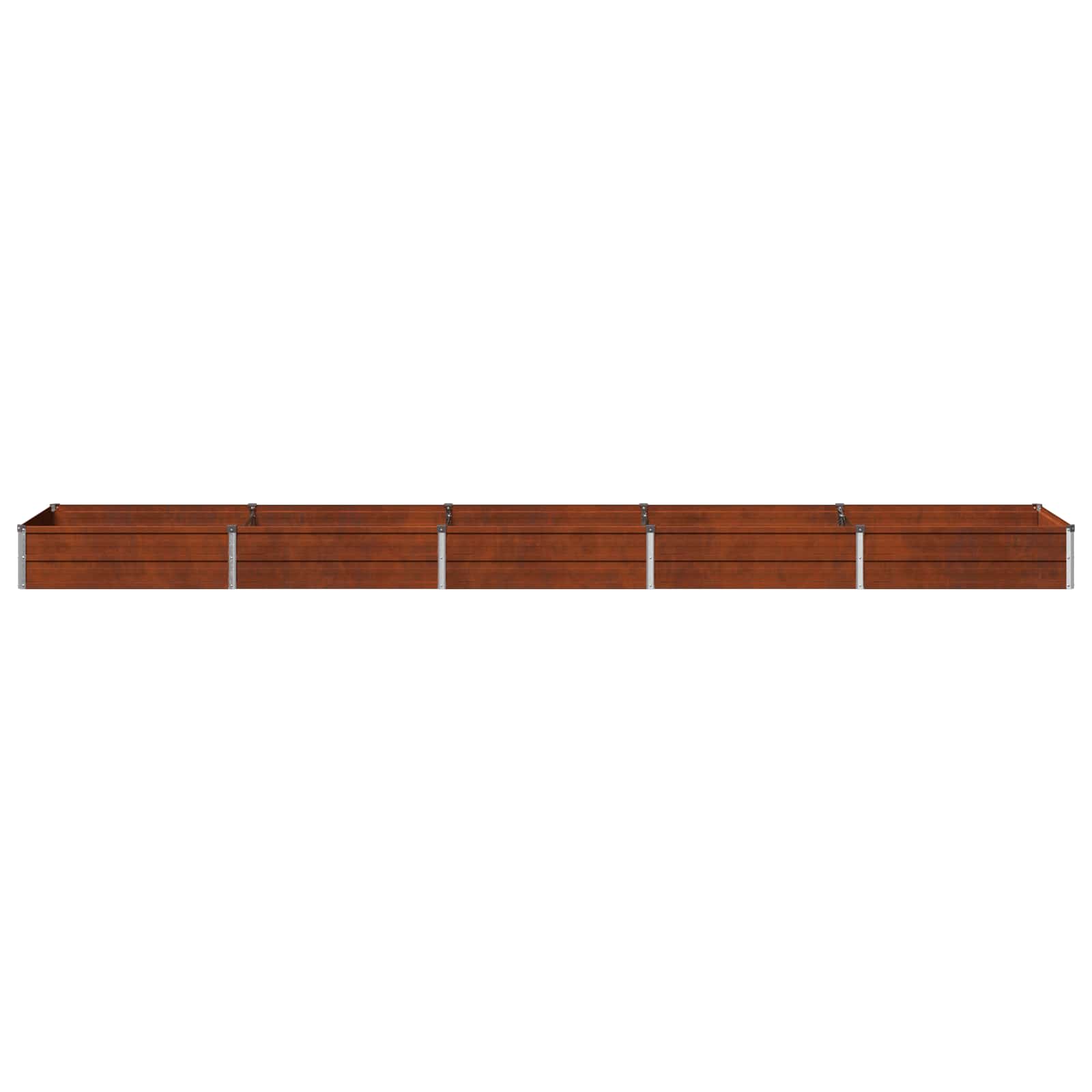 vidaXL Podniesione Łóżko Ogrodowe Rdzawy 400 x 80 x 24 cm tektura