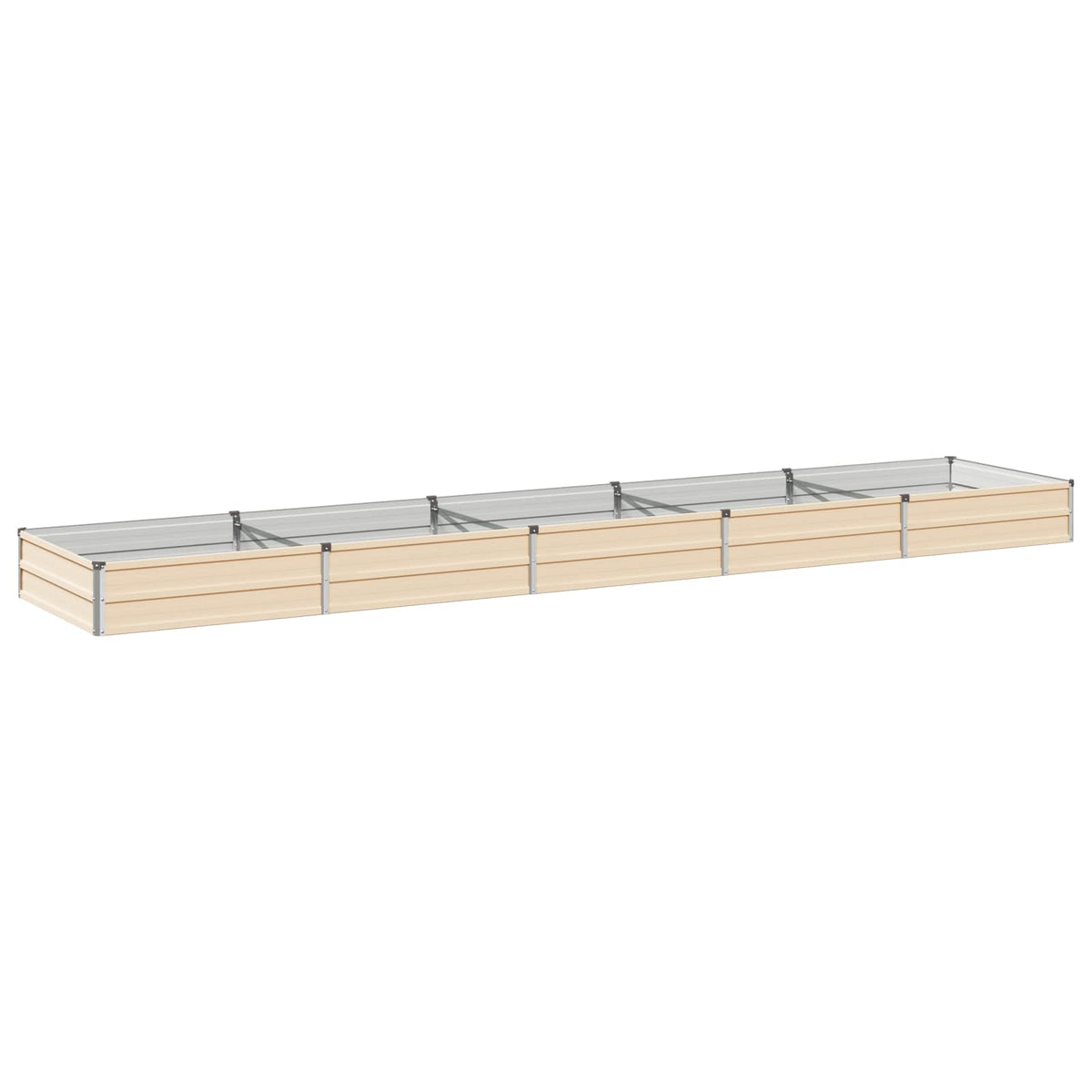 vidaXL Podniesione Łóżko Ogrodowe Kość słoniowa 400 x 80 x 24 cm